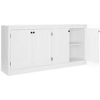 Bahut 4 portes de 160 cm, Buffet de rangement moderne pour le salon, la salle à manger et le bureau