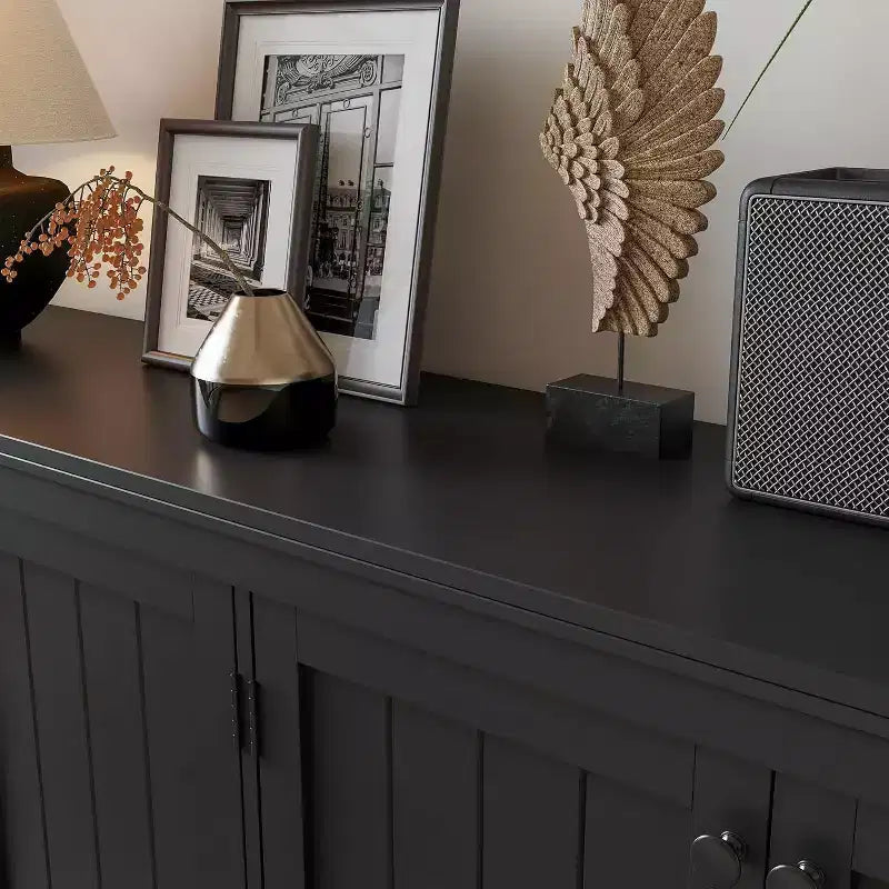 Bahut 4 portes de 160 cm, Buffet de rangement moderne pour le salon, la salle à manger et le bureau