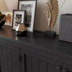 Bahut 4 portes de 160 cm, Buffet de rangement moderne pour le salon, la salle à manger et le bureau