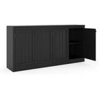 Bahut 4 portes de 160 cm, Buffet de rangement moderne pour le salon, la salle à manger et le bureau