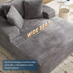 Canapé-lit convertible surdimensionné 49,2 po, fauteuil/canapé-lit nuage en velours côtelé, capacité de 400 lb