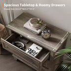 Commode moderne à 3 tiroirs, meuble compact en bois avec poignées métalliques robustes, rangement peu encombrant pour chambre, entrée, couloir