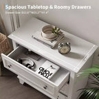 Commode moderne à 3 tiroirs, meuble compact en bois avec poignées métalliques robustes, rangement peu encombrant pour chambre, entrée, couloir