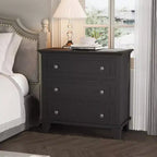 Modern 3-Drawer Dresser, Compact Wood Chest with Sturdy Metal Handles, Space-Saving Storage for Bedroom, Entryway, Hallway