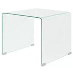 vidaXL Modern Clear Coffee Table - Tempered Safety Glass Table - Compact Furniture Suitable for Living Room or Bedroom - 19.5x19.7x17.7
