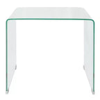 Table basse moderne transparente - Table en verre trempé de sécurité - Meuble compact adapté au salon ou à la chambre à coucher - 19,5x19,7x17,7