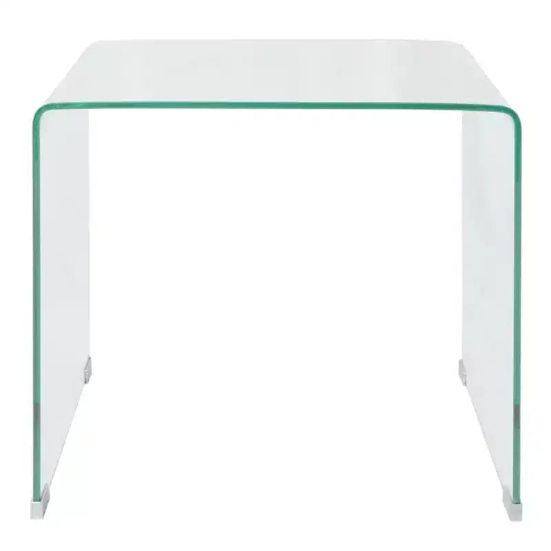 Table basse moderne transparente - Table en verre trempé de sécurité - Meuble compact adapté au salon ou à la chambre à coucher - 19,5x19,7x17,7
