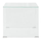 Table basse moderne transparente - Table en verre trempé de sécurité - Meuble compact adapté au salon ou à la chambre à coucher - 19,5x19,7x17,7