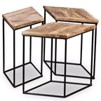 Table basse Bois de manguier Bois de manguier massif, Fer Modulaire moyen