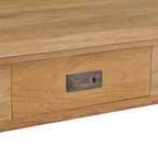Table basse en teck massif avec deux tiroirs - Table de style rustique marron pour salon et séjour, montage facile