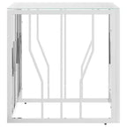 Table basse argentée, marbre acier inoxydable, verre trempé moyen - Verre argenté