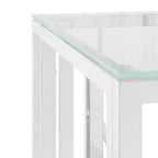 Table basse argentée, marbre acier inoxydable, verre trempé moyen - Verre argenté