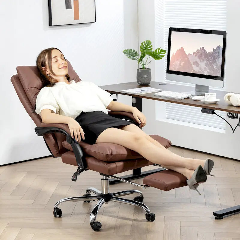 Fauteuil de bureau massant, chauffant et inclinable en microfibre Vinsetto avec vibrations