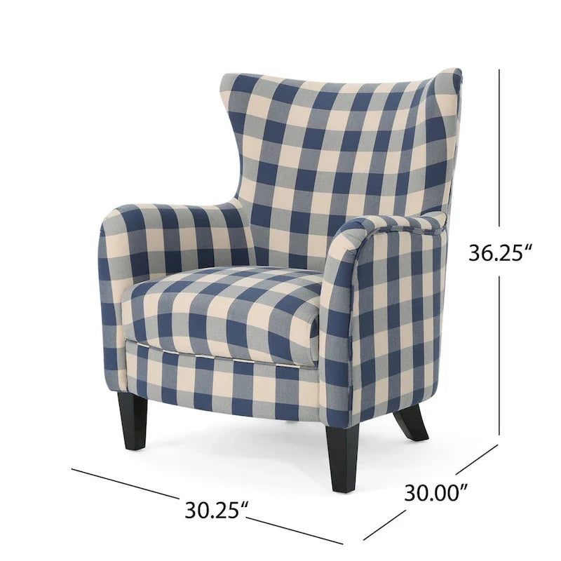 Fauteuil rembourré à dossier haut avec pieds en bois Modern Retro 30.25 pour le salon