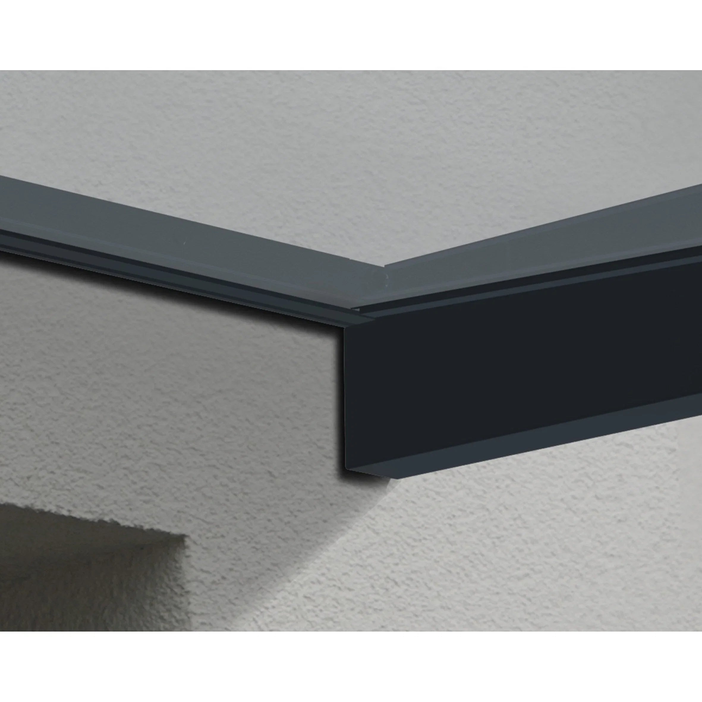 Auvent Sophia gris transparent pour portes et fenêtres de 0,9 m