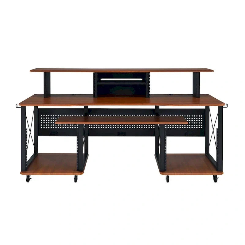 Pupitre de musique rectangulaire avec 8 roulettes et 1 tiroir à clavier