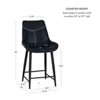 Tabouret de bar rembourré hauteur comptoir bleu