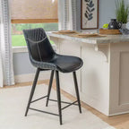 Tabouret de bar rembourré hauteur comptoir bleu