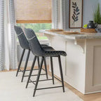 Tabouret de bar rembourré hauteur comptoir bleu