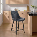 Tabouret de bar rembourré hauteur comptoir bleu