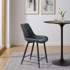 Tabouret de bar rembourré hauteur comptoir bleu