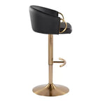 Lot de 2 tabourets de bar réglables Claire Or/PU noir