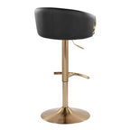 Lot de 2 tabourets de bar réglables Claire Or/PU noir