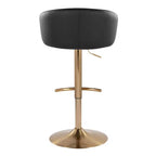 Lot de 2 tabourets de bar réglables Claire Or/PU noir