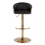 Lot de 2 tabourets de bar réglables Claire Or/PU noir