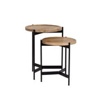 Powell Tyrion Wood and Metal Nesting Table Natural