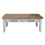 Bear Creek Cocktail Table Ivory/Light Brown - Steve Silver Co.