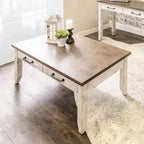 Table basse ivoire/brun clair -.