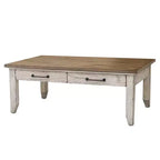 Table basse ivoire/brun clair -.