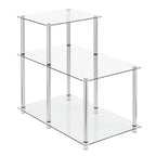 Classic Glass 3 Tier Step End Table Clear Glass - Breighton Home
