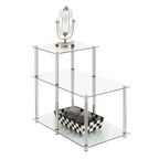 Table d'appoint à 3 niveaux en verre classique clair