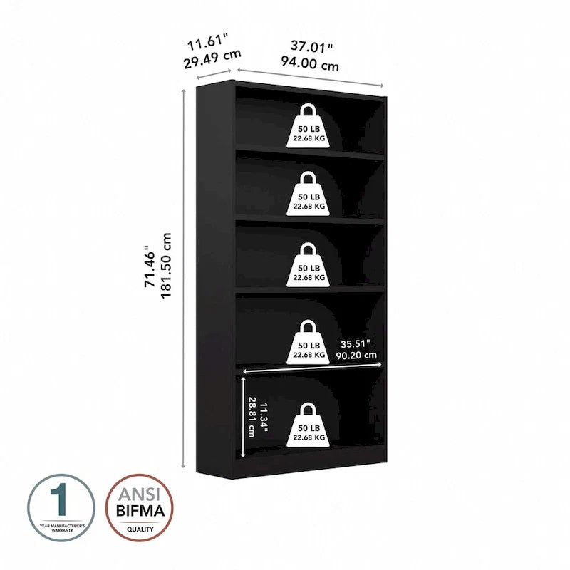 Bibliothèque haute à 5 étagères Universal de Bush Furniture