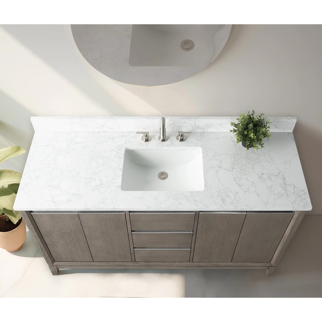 Meuble-lavabo Vanity Art avec évier en céramique et dessus en marbre reconstitué