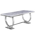 Table de salle à manger moderne avec piètement en U en acier inoxydable