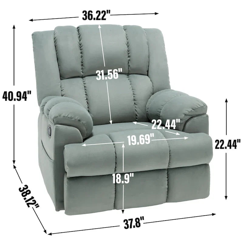 Fauteuil Inclinable Pivotant à Bascule Lazy Boy, Grand Fauteuil Inclinable Manuel Rembourré avec Accoudoirs et Dossier Capitonnés