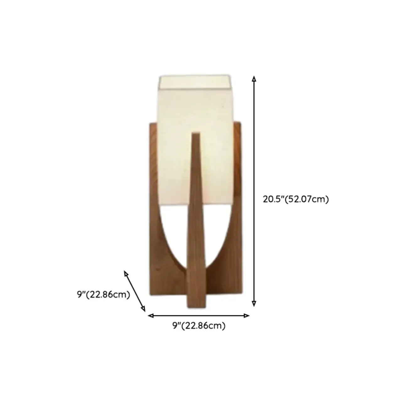Lampadaires LED en bois vintage avec abat-jour en tissu