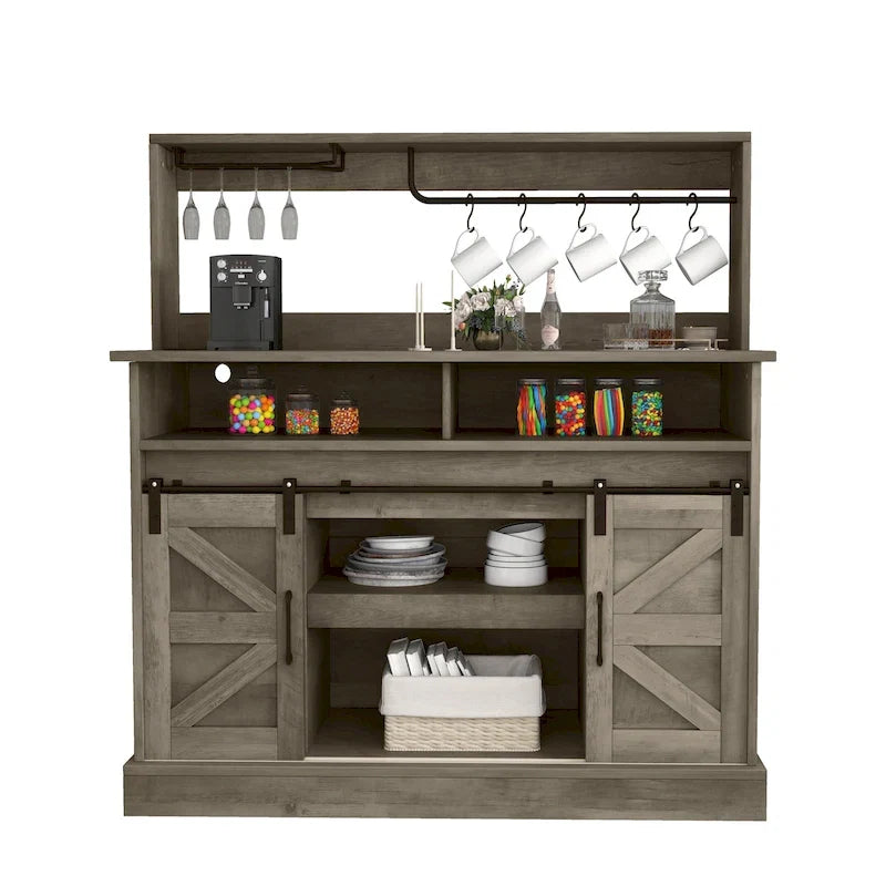 Meuble bas de bar à café Moasis Farmhouse - 38,4 P x 119,9 L x 130,8 H