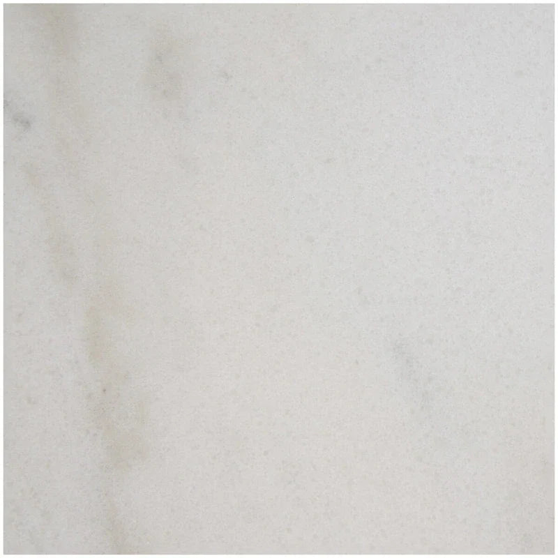 Table d'appoint géométrique en marbre avec support rectangulaire en métal doré - Blanc