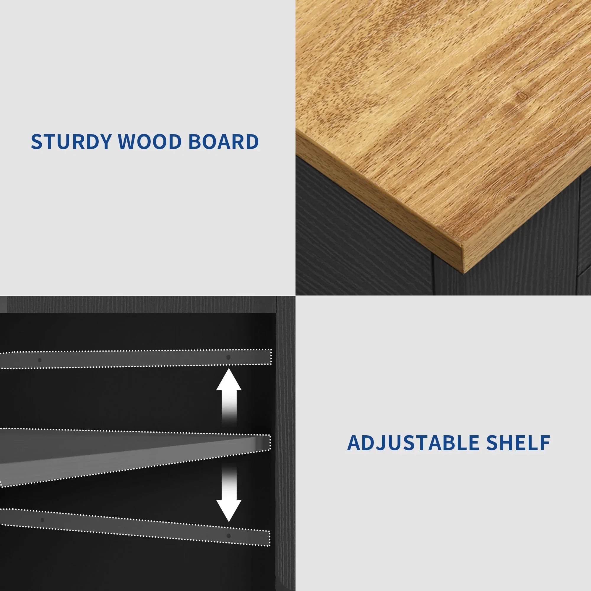 Moasis 53 pouces, îlot de cuisine roulant, armoire de rangement, chariot de cuisine mobile portable
