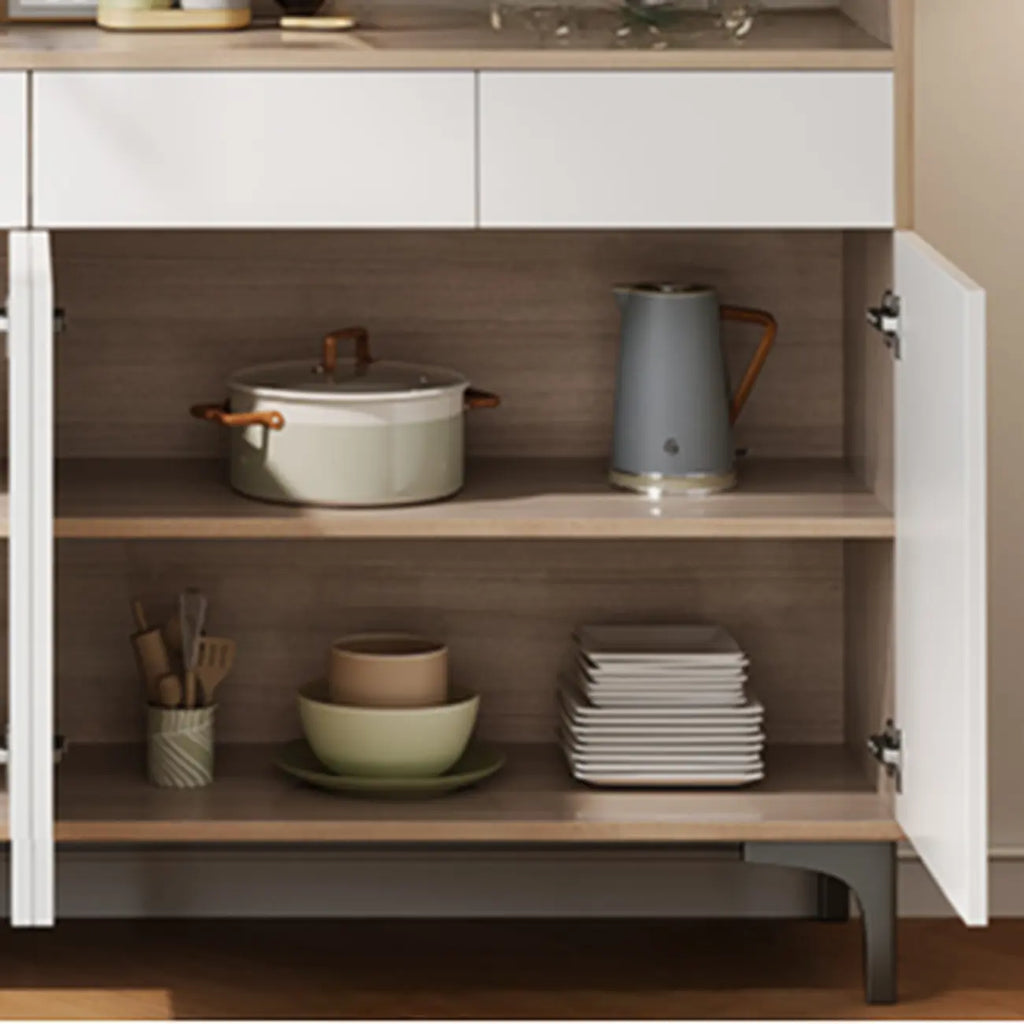 Buffet vaisselier en bois et verre avec partie haute