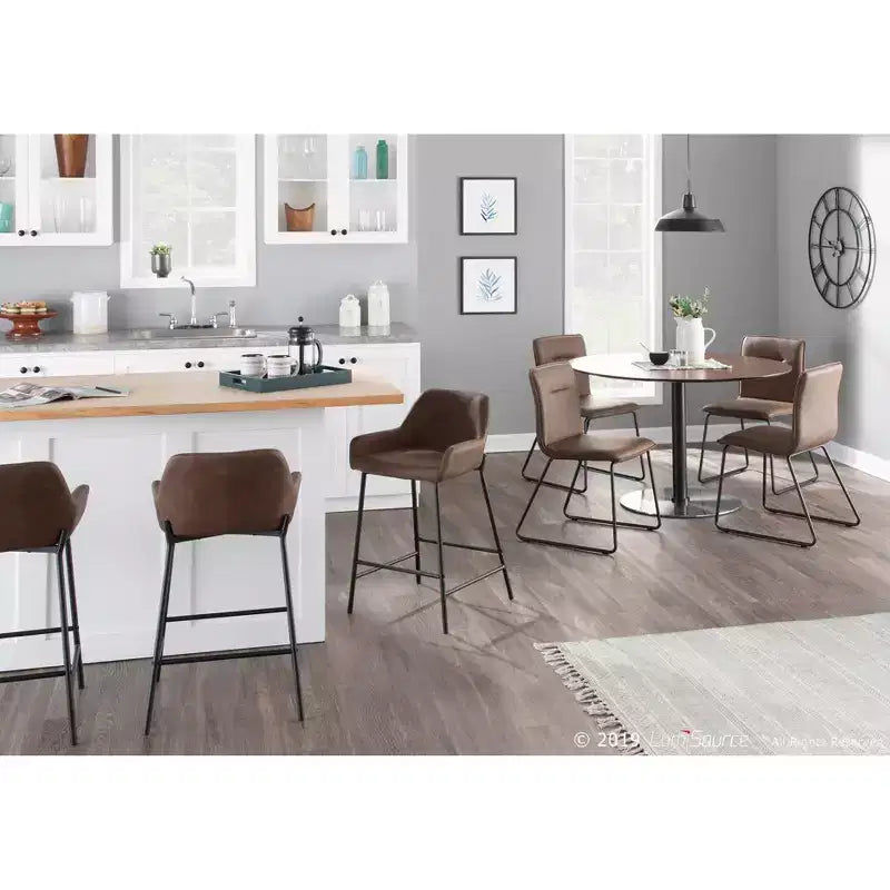 Lot de 2 tabourets de bar industriels hauteur comptoir