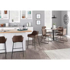 Lot de 2 tabourets de bar industriels hauteur comptoir