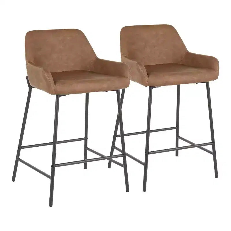 Lot de 2 tabourets de bar industriels hauteur comptoir