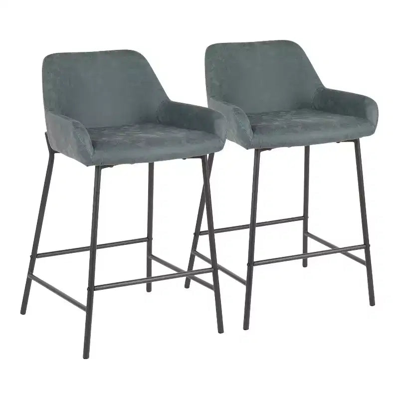 Lot de 2 tabourets de bar industriels hauteur comptoir