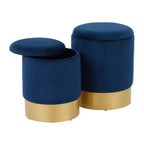 Lot de 2 poufs gigognes Marla style glamour contemporain