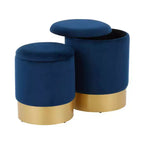 Lot de 2 poufs gigognes Marla style glamour contemporain